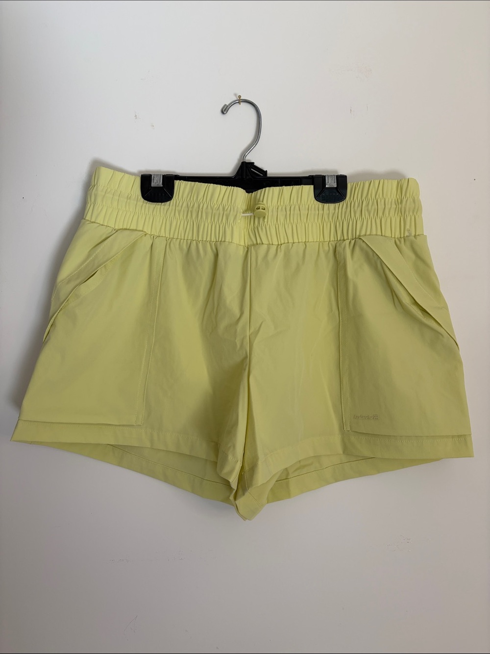 Light Yellow Women's Athletic Shorts with Elastic Waist